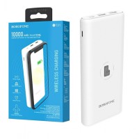Powerbank с беспроводной зарядкой Borofone BT31 10000mAh 2USB белый