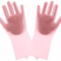 Перчатки для уборки Xiaomi Silicone Cleaning Glove розовые