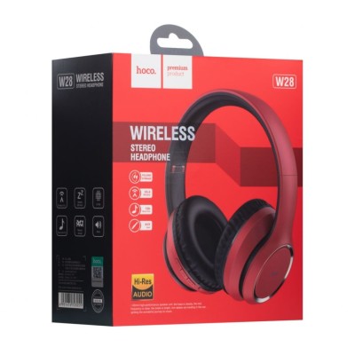 Стереонаушники Bluetooth полноразмерные HOCO W28 Journey BT5.0/250mAh/10ч/AUX красные Стереонаушники Bluetooth полноразмерные HOCO W28 Journey BT5.0/250mAh/10ч/AUX красные