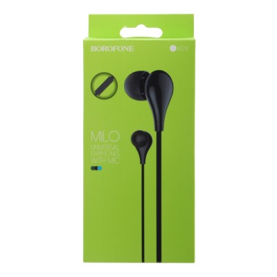 Наушники с микрофоном Borofone BM24 Milo 1.2м черные Наушники с микрофоном Borofone BM24 Milo 1.2м черные