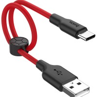 Usb Кабель-зарядка Type-C Hoco X21 Plus Silicone 3A 25см мягкий силиконовый красный