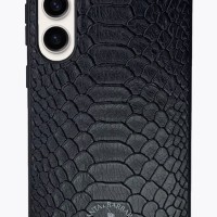 Накладка для Samsung Galaxy S24 Santa Barbara под кожу чёрная