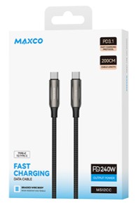 Usb Кабель-зарядка Type-C на Type-C Maxco MS12CC PD3.1 240W 2м черный Usb Кабель-зарядка Type-C на Type-C Maxco MS12CC PD3.1 240W 2м черный
