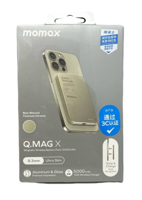 Powerbank магнитный с MagSafe Momax Q. Mag X 5000mAh IP116AE титан 