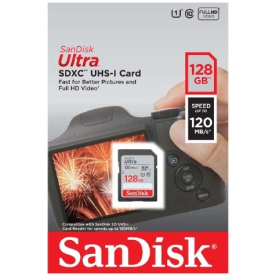 SDXC карта памяти SanDisk 128GB Class 10 UHS-1 Ultra 120MB/s (SDSDUN4-128G-GN6iN) SDXC карта памяти SanDisk 128GB Class 10 UHS-1 Ultra 120MB/s (SDSDUN4-128G-GN6iN)