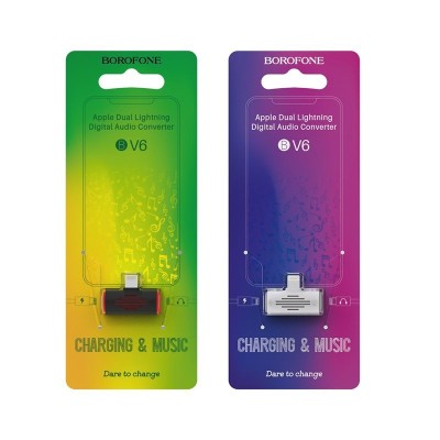 Переходник Borofone BV6 Lightning (папа) на 2 Lightning (мама) аудио/зарядка белый Переходник Borofone BV6 Lightning (папа) на 2 Lightning (мама) аудио/зарядка белый