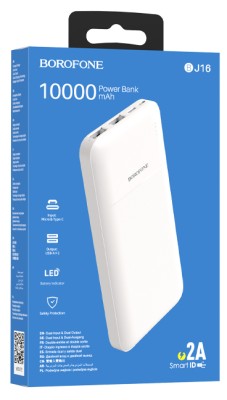 Powerbank Borofone BJ16 10000mAh 2USB 2A белый Powerbank Borofone BJ16 10000mAh 2USB 2A белый