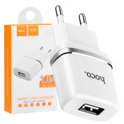 Сетевое зар. устр. Hoco C11 1USB 1A белое Сетевое зар. устр. Hoco C11 1USB 1A белое
