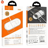 Беспроводное зарядное устройство 3in1 смартфон/Watch/AirPods Hoco CW24 10W/3W/2.5W белое
