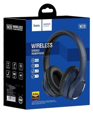 Стереонаушники Bluetooth полноразмерные HOCO W28 Journey BT5.0/250mAh/10ч/AUX синие Стереонаушники Bluetooth полноразмерные HOCO W28 Journey BT5.0/250mAh/10ч/AUX синие