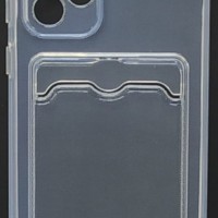 Чехол-накладка силикон с карманом под карту Samsung A73 5G прозрачная