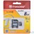micro SDHC карта памяти Transcend 8GB Class 6 (с адаптером SD)