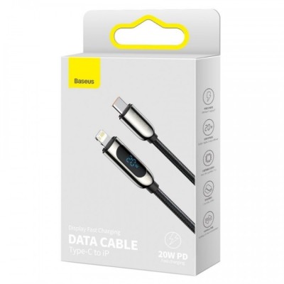 Usb Кабель-зарядка TYPE-C на Lightning Baseus Display 2A 1м (CATLSK-01) черный Usb Кабель-зарядка TYPE-C на Lightning Baseus Display 2A 1м (CATLSK-01) черный