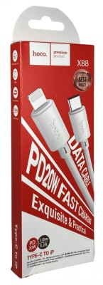 Usb Кабель-зарядка Type-C на Lightning Hoco X88 3A 20W 1м белый Usb Кабель-зарядка Type-C на Lightning Hoco X88 3A 20W 1м белый