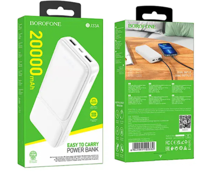 Powerbank Borofone BJ33A 20000mAh 2USB 2A с индикатором белый Powerbank Borofone BJ33A 20000mAh 2USB 2A с индикатором белый