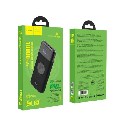 Powerbank с беспроводной зарядкой Hoco J63 10000mAh 1USB+1Type-C 3A черный Powerbank с беспроводной зарядкой Hoco J63 10000mAh 1USB+1Type-C 3A черный