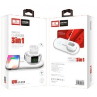 Беспроводное зарядное устройство 3in1 смартфон/Watch/AirPods Earldom ET-WC9 10W/2W/3W белое