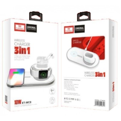 Беспроводное зарядное устройство 3in1 смартфон/Watch/AirPods Earldom ET-WC9 10W/2W/3W белое Беспроводное зарядное устройство 3in1 смартфон/Watch/AirPods Earldom ET-WC9 10W/2W/3W белое
