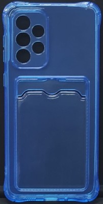 Чехол-накладка силикон с карманом под карту Samsung A73 5G прозрачная синяя Чехол-накладка силикон с карманом под карту Samsung A73 5G прозрачная синяя