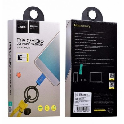 USB флеш накопитель Hoco для Type-C/Micro 32 GB синий USB флеш накопитель Hoco для Type-C/Micro 32 GB синий