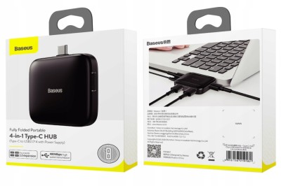 Переходник Baseus Fully Type-C на 4USB 2.0 (CAHUB-DW01) черный Переходник Baseus Fully Type-C на 4USB 2.0 (CAHUB-DW01) черный