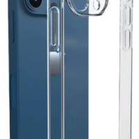 Чехол-накладка силикон i-Phone 13 Pro Max прозрачный противоударный с закрытой камерой тех.пак