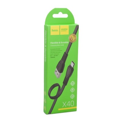Usb Кабель-зарядка Micro Hoco X40 1м чёрный Usb Кабель-зарядка Micro Hoco X40 1м чёрный
