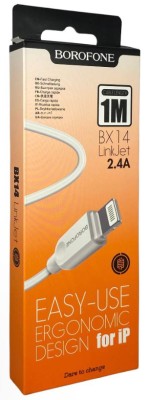 Usb Кабель-зарядка Lightning Borofone BX14 Link jet 2.4A 1м силиконовый белый Usb Кабель-зарядка Lightning Borofone BX14 Link jet 2.4A 1м силиконовый белый