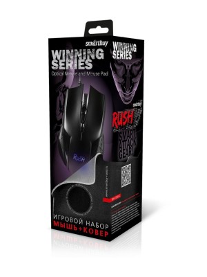 Мышь проводная игровая Smartbuy Rush 726 USB/DPI 800-1200-2400-3200/6 кнопок/LED/1.5м черная Мышь проводная игровая Smartbuy Rush 726 USB/DPI 800-1200-2400-3200/6 кнопок/LED/1.5м черная