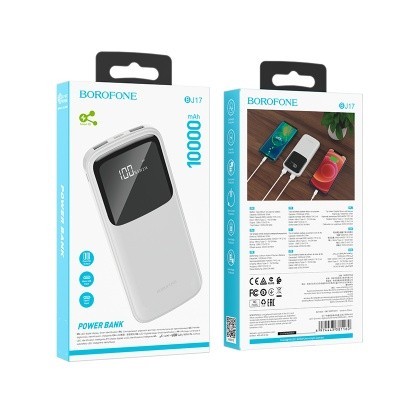 Powerbank Borofone BJ17 10000mAh 2A 2USB/Type-C с дисплеем белый Powerbank Borofone BJ17 10000mAh 2A 2USB/Type-C с дисплеем белый