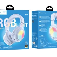 Стереонаушники Bluetooth полноразмерные Hoco W48 RGB синие