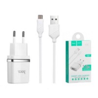 Сетевое зар. устр. Hoco C11 с шнуром Micro 1USB 1A белое