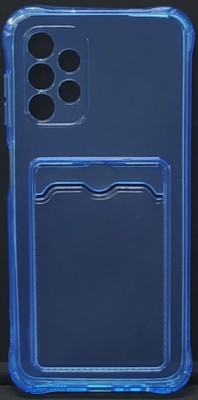 Чехол-накладка силикон с карманом под карту Samsung Galaxy A13 4G прозрачная синяя Чехол-накладка силикон с карманом под карту Samsung Galaxy A13 4G прозрачная синяя