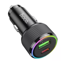Автомобильное заряд. устр. Hoco NZ14A 1USB/1C 38W черный