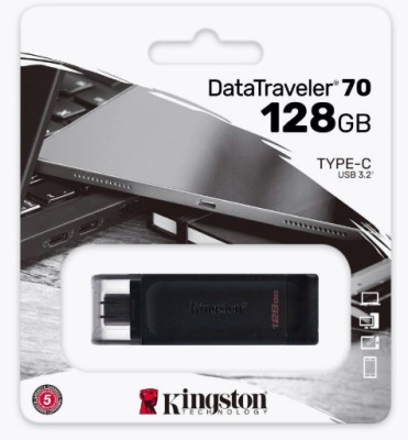 3.0/3.2 USB флеш накопитель Kingston DataTraveler 70 OTG USB Type-C 128GB (DT70/128GB) черный 3.0/3.2 USB флеш накопитель Kingston DataTraveler 70 OTG USB Type-C 128GB (DT70/128GB) черный