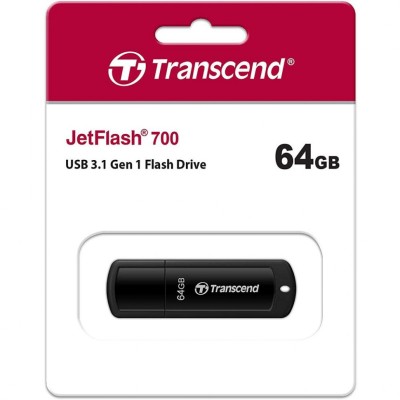 3.1 USB флеш накопитель Transcend 64GB JetFlash 700 черный 3.1 USB флеш накопитель Transcend 64GB JetFlash 700 черный