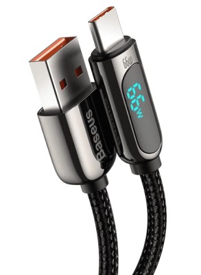 Usb Кабель-зарядка TYPE-C Baseus Display series 66W 1м (CASX020001) черный Usb Кабель-зарядка TYPE-C Baseus Display series 66W 1м (CASX020001) черный