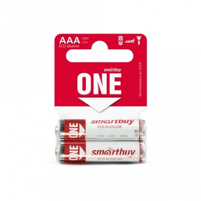 Батарейка алкалиновая Smartbuy ONE LR03/2SB (60/600)  SOBA-3A02SB-Eco Батарейка алкалиновая Smartbuy ONE LR03/2SB (60/600)  SOBA-3A02SB-Eco