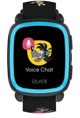 Детские часы Elari KidPhone &lt;Ну погоди&gt; черно-голубые Детские часы Elari KidPhone  черно-голубые