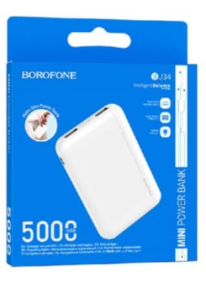 Powerbank Borofone BJ34 5000mAh 2USB 2A белый Powerbank Borofone BJ34 5000mAh 2USB 2A белый
