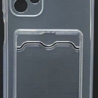 Чехол-накладка силикон с карманом под карту Samsung Galaxy A23 прозрачная