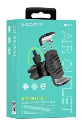 Держатель в автомобиль в воздуховод Borofone BH61 с зажимом черный Держатель в автомобиль в воздуховод Borofone BH61 с зажимом черный