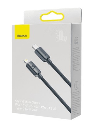 Кабель-зарядка Type-C на Lightning Baseus Crystal Shine Series 20W 1.2м (CAJY000203) синий Кабель-зарядка Type-C на Lightning Baseus Crystal Shine Series 20W 1.2м (CAJY000203) синий