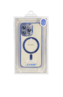 Накладка для i-Phone 13 Pro J-Case Magsafe силикон прозрачный синяя рамка Накладка для i-Phone 13 Pro J-Case Magsafe силикон прозрачный синяя рамка