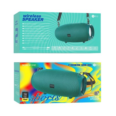 Bluetooth колонка Borofone BR12 Amplio sports BT5.0/1200mAh/2.5ч/10Вт зеленая Bluetooth колонка Borofone BR12 Amplio sports BT5.0/1200mAh/2.5ч/10Вт зеленая