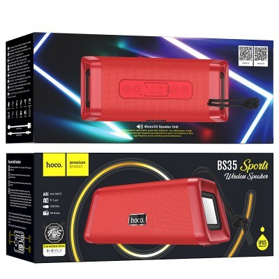 Bluetooth колонка Hoco BS35 BT5.0/1200mAh/8ч/6Вт/TF/AUX красная Bluetooth колонка Hoco BS35 BT5.0/1200mAh/8ч/6Вт/TF/AUX красная