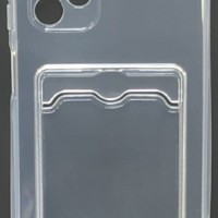 Чехол-накладка силикон с карманом под карту Samsung Galaxy A13 4G прозрачная