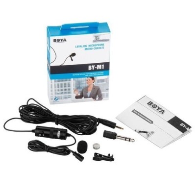 Микрофон BOYA BY-M1 петличка/LR44/6м/3.5мм черный Микрофон BOYA BY-M1 петличка/LR44/6м/3.5мм черный
