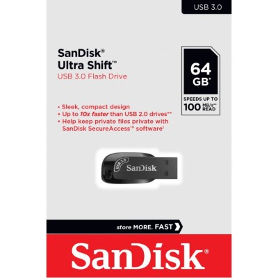 3.0 USB флеш накопитель SanDisk Ultra Shift 64GB (SDCZ410-064G-G46) 3.0 USB флеш накопитель SanDisk Ultra Shift 64GB (SDCZ410-064G-G46)