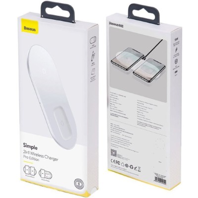 Беспроводное зарядное устройство Baseus Simple Wireless Charger WXJK-C02 белый Беспроводное зарядное устройство Baseus Simple Wireless Charger WXJK-C02 белый